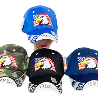 CP5215-USA Eagle Baseball Hat (Assorted Colors and Sold by the Dozen)