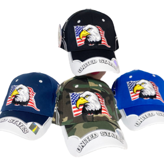 CP5216-United States Eagle Baseball Hat (Assorted Colors, Sold by the Dozen)