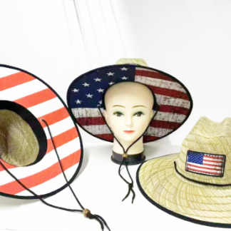 11172-Big USA Flag Straw Hat (16inch)