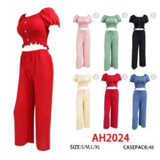 AH2024-Lady's 2pc Summer Outfit Lady's Summer Dress (Assorted Colors and Sizes)