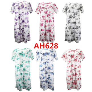 AH628-Lady's 1pc Night Gown (Assorted Colors and Sizes)