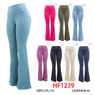 HF1239-Lady's Palazzo Pants Leggings (Assorted Colors and Sizes)(Min 12pcs)