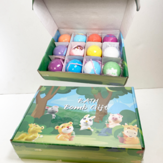 Bath Bomb Animal Gift Set (Set of 12)(Surprise Toy Inside)