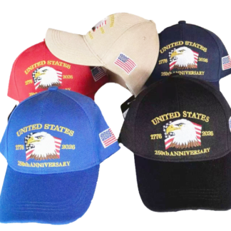 CP2775-250th Anniversary Baseball Hats (Assorted Colors, Sold by the Dozen)