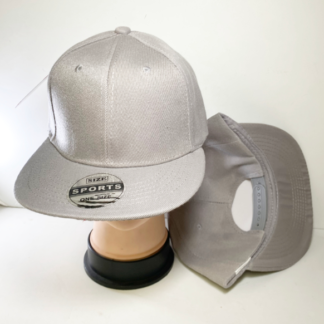 CP21-Plain Snapback Hats-Grey (Sold by the Dozen)