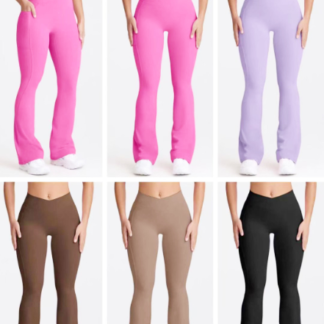 Q9-2507-Lady Half High Rise Palazzo Leggings (Assorted Colors and Sizes)
