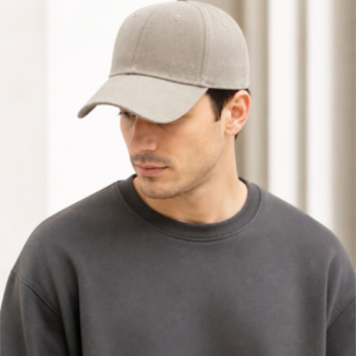 Unisex Plain Beige Baseball Cap – Adjustable 6-Panel Blank Dad Hat (DF2100, Sold by the Dozen)