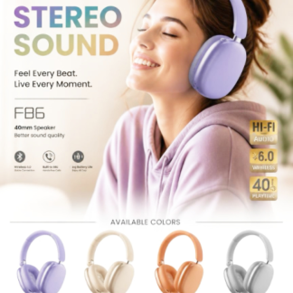 FB6 Wireless Bluetooth Over-Ear Headphones – 40mm Stereo Sound, 40H Playtime (C003-1134, Min 6pcs, Case Price Available)