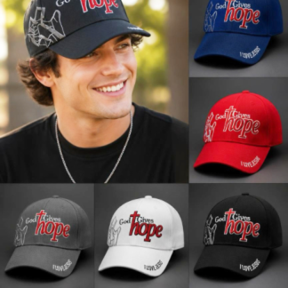 God Gives Hope Hat, Jesus Hat, Religious Hat, Christian Gift. Christian Hat (CP1908, Assorted Colors, Sold by the Dozen)