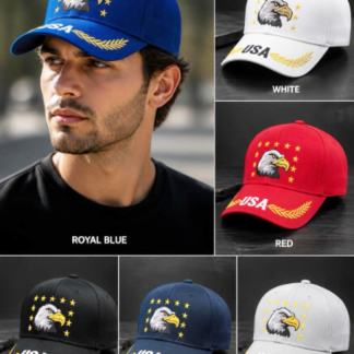 USA Eagle Hats (CP2710, Sold by the Dozen, Assorted Colors)