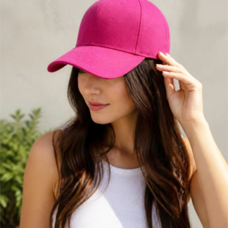 Unisex Plain Pink Baseball Cap – Adjustable 6-Panel Blank Dad Hat (DF2100, Sold by the Dozen)