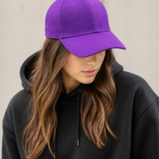 Unisex Plain Purple Baseball Cap - Adjustable 6-Panel Blank Dad Hat (DF2100, Sold by the Dozen)