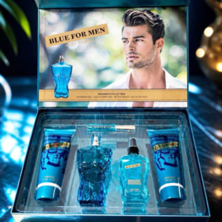 Blue For Men 5-Piece Grooming Gift Set for Men (Designer Collection – Impression of Jean Paul Gaultier Le Male) (V11, 6pc Min, Case Price Available)