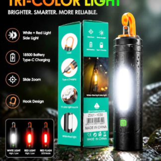 Multifunctional Tri-Color LED Camping Lantern & Tactical Flashlight (Z001-1030, Min 6pcs, Case Price Available)